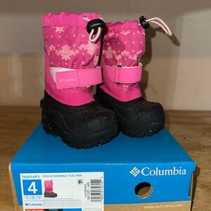 Columbia Pink and Black Toddler Snow Boots